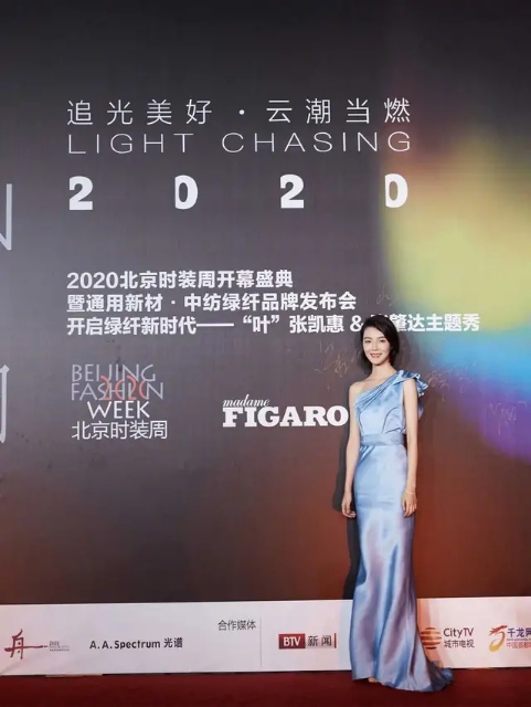 车晓气质穿搭,车晓抹胸裙靓丽大方