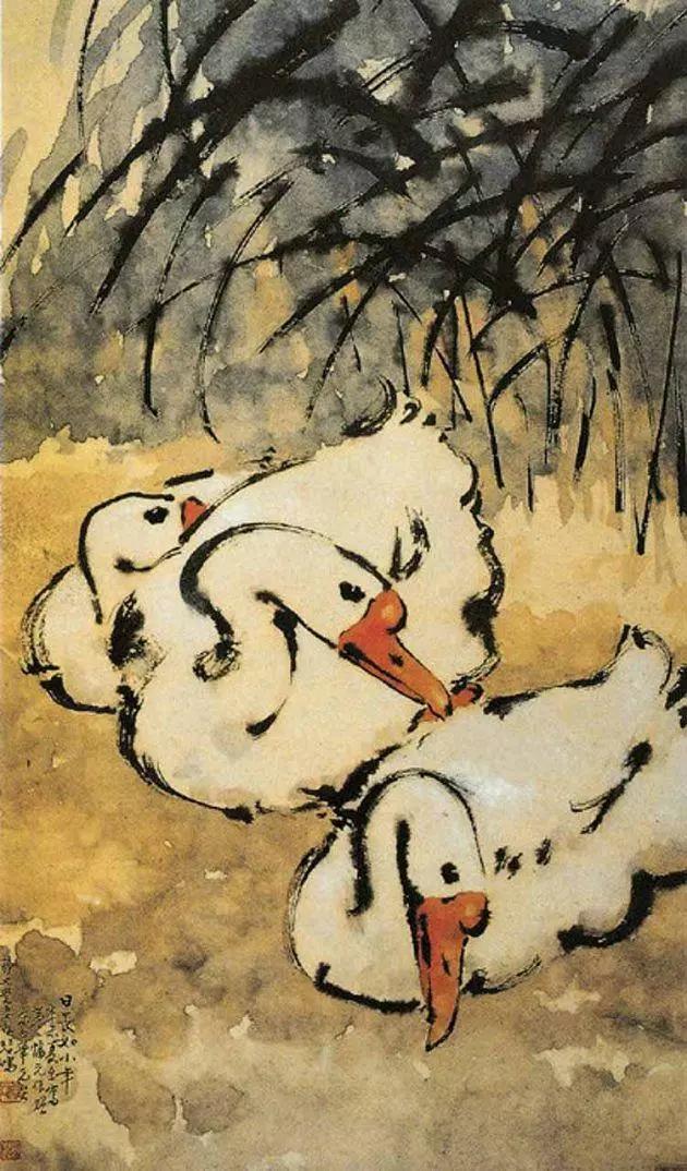 写意鹅国画图片,朱雪娥国画100幅