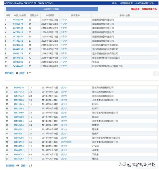 拼多多申请商标登录,拼多多商标审核中