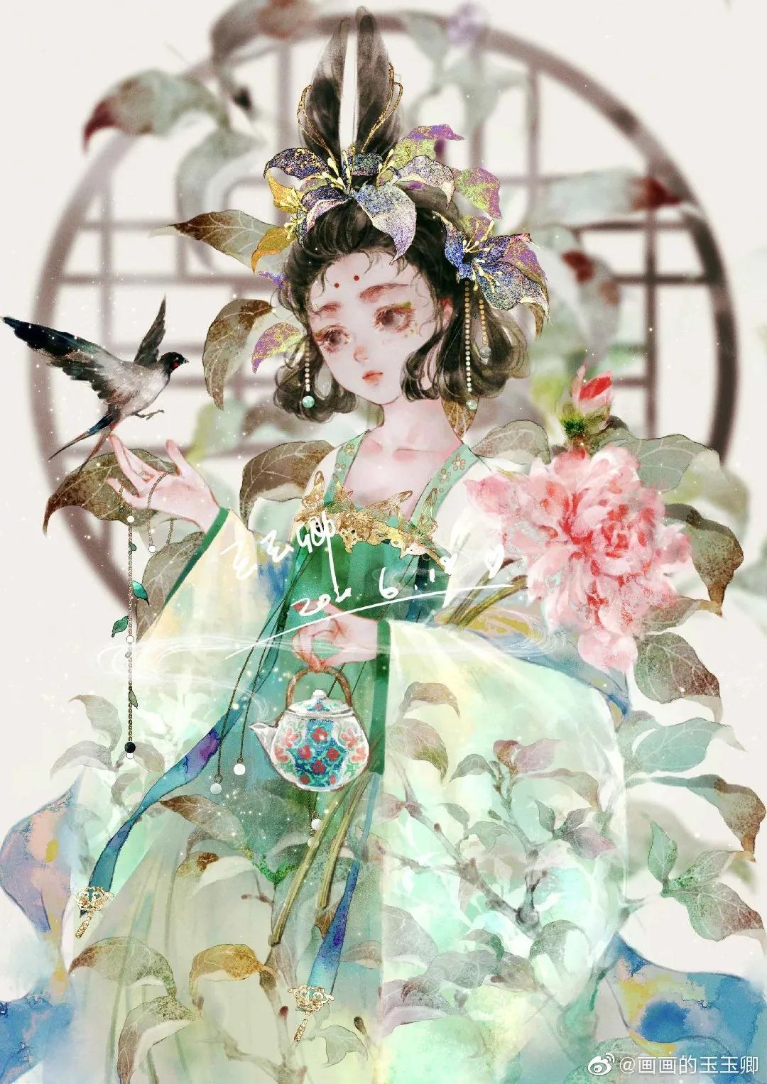 茶文化的系列插画,国风茶文化插画