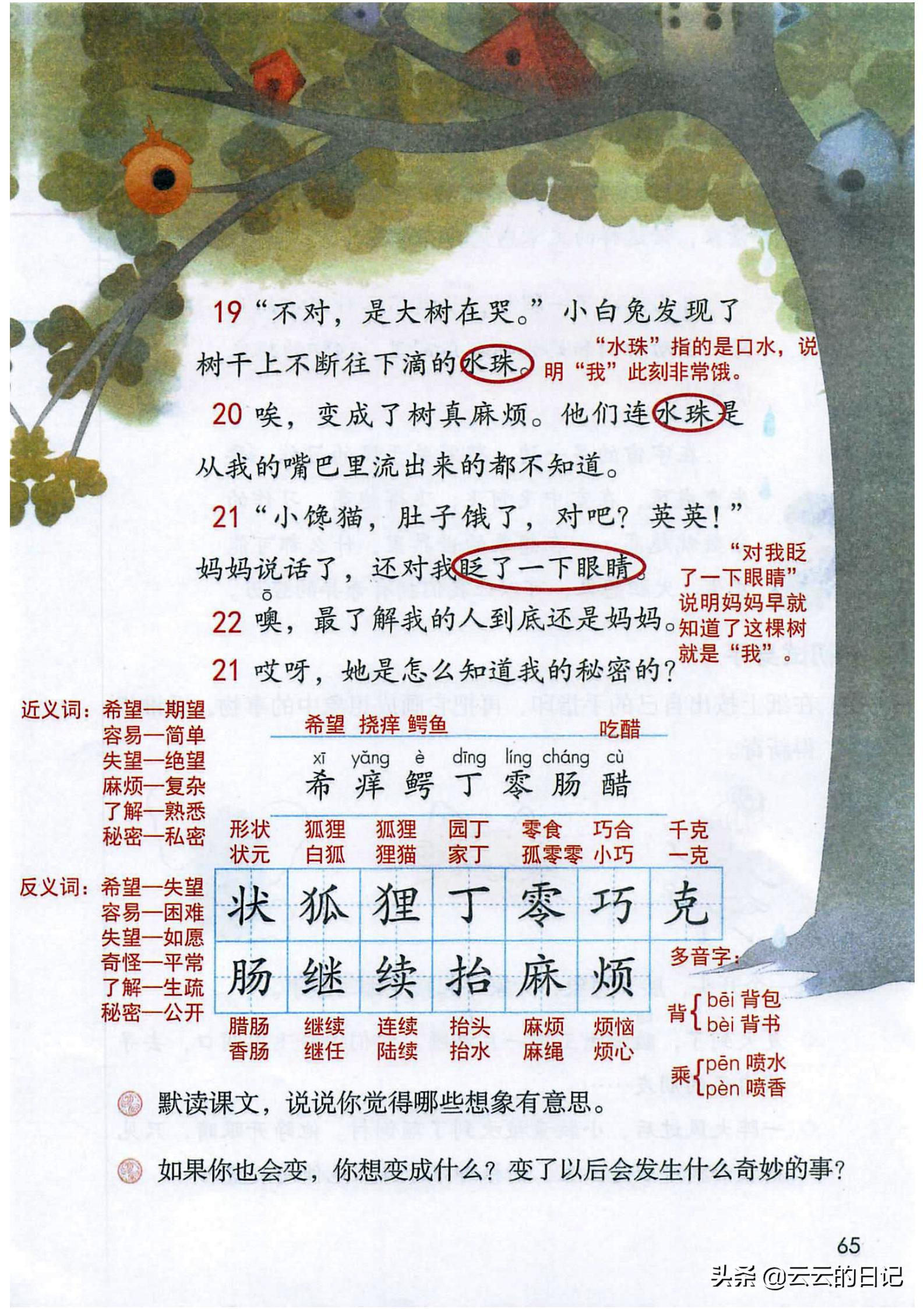 三年级下册语文笔记完整版讲解,三年级下册语文第一课注释