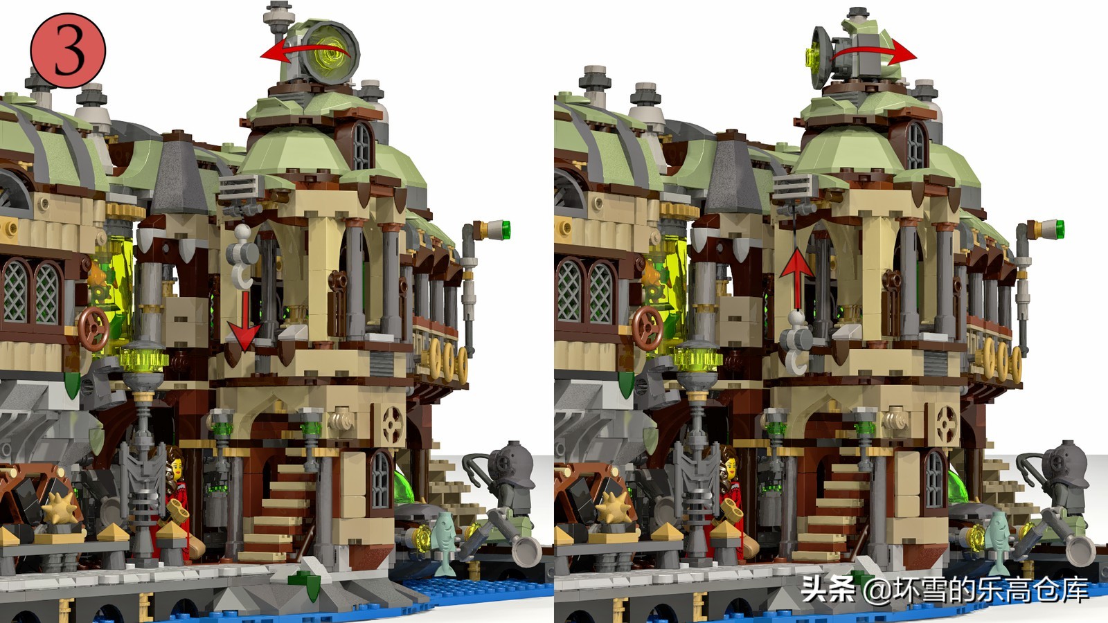 乐高大颗粒搭建古代城墙,用乐高搭建一个超迷你的城市