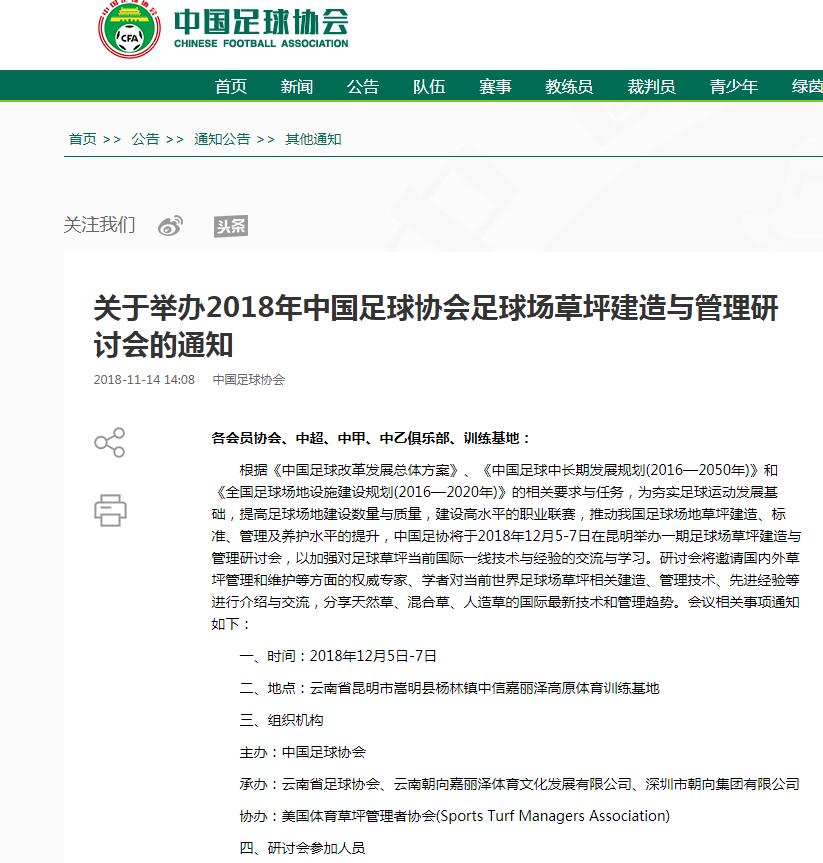 中国足球球场草坪,中国足球协会草坪建造