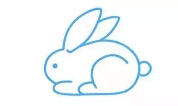 简笔画小白兔教程,小白兔简笔画可打印涂色最简单