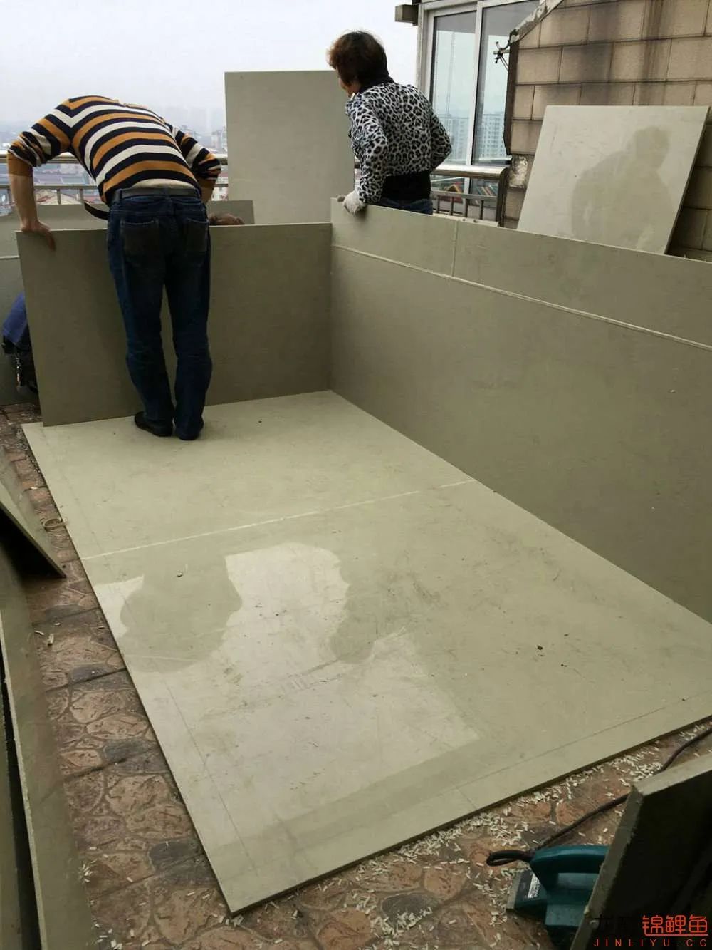 迷上鲤鱼精，露台安家2.5立方锦鲤池，生活设施一应俱全