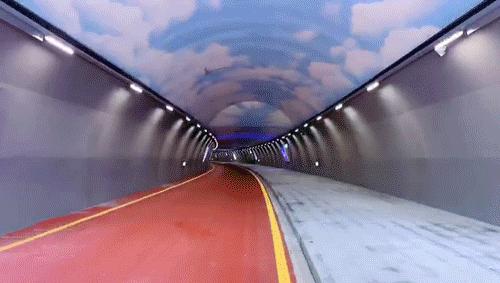 珠海网红隧道夜景,珠海打卡网红地隧道