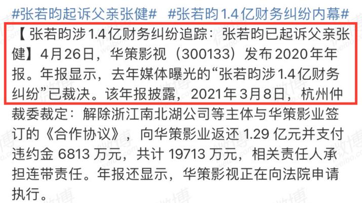 张若昀起诉父亲张健是亲生父亲吗,张若昀撤回对父亲张健起诉