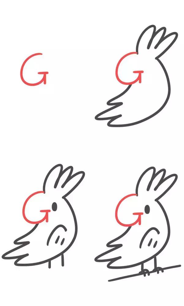 字母动物简笔画,字母变动物简笔画