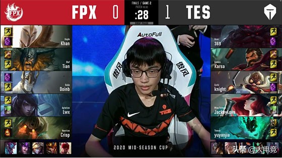 lol季中杯tes3:0gen第一局,2020lol季中杯tes出战名单