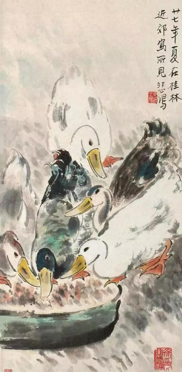 写意鹅国画图片,朱雪娥国画100幅