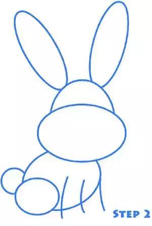 简笔画小白兔教程,小白兔简笔画可打印涂色最简单