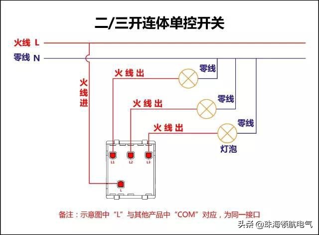一开双控单控接线方法图,三控一开多控怎样接线