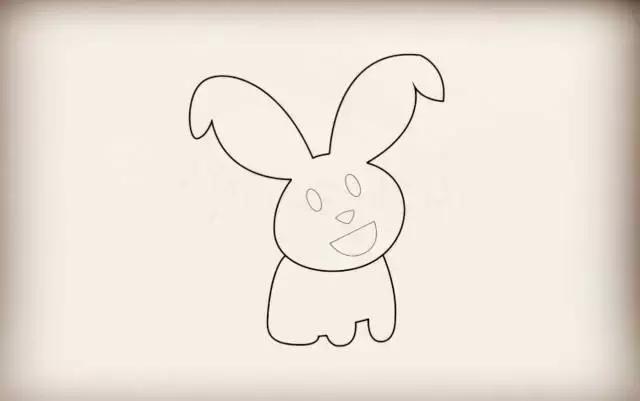 简笔画小白兔教程,小白兔简笔画可打印涂色最简单