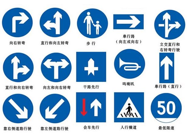 红蓝叉交通标志,红黄绿交通标线什么意思