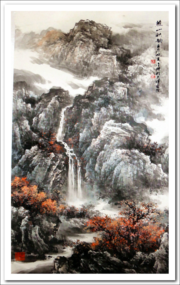 溪山山水画作品,郭金标高清山水画