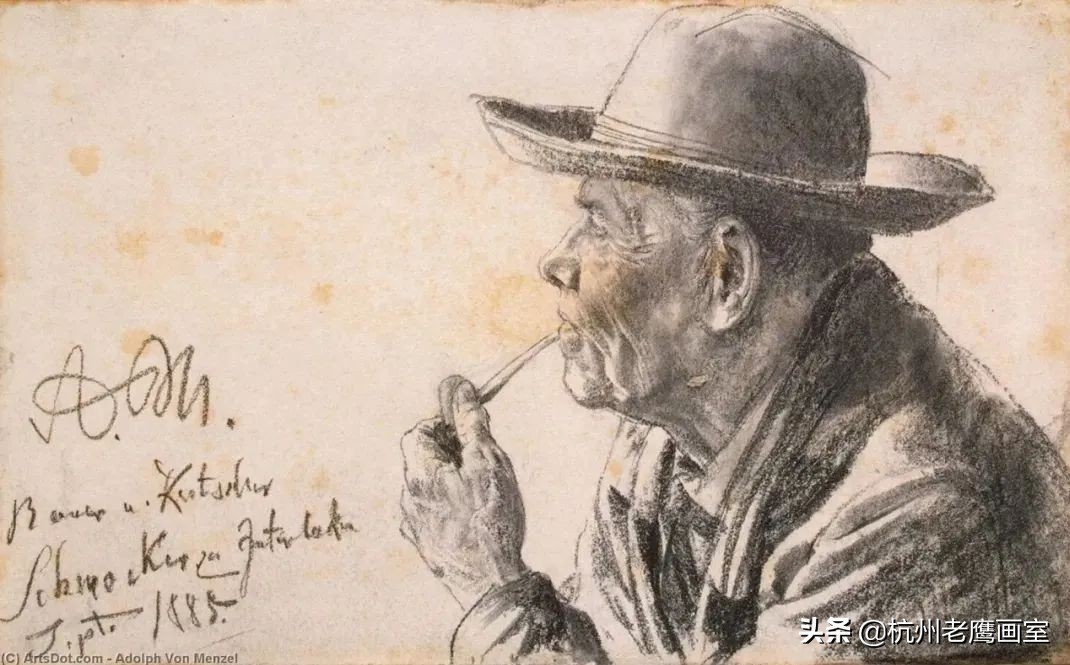 门采尔素描作品的尺寸,门采尔素描高清大图